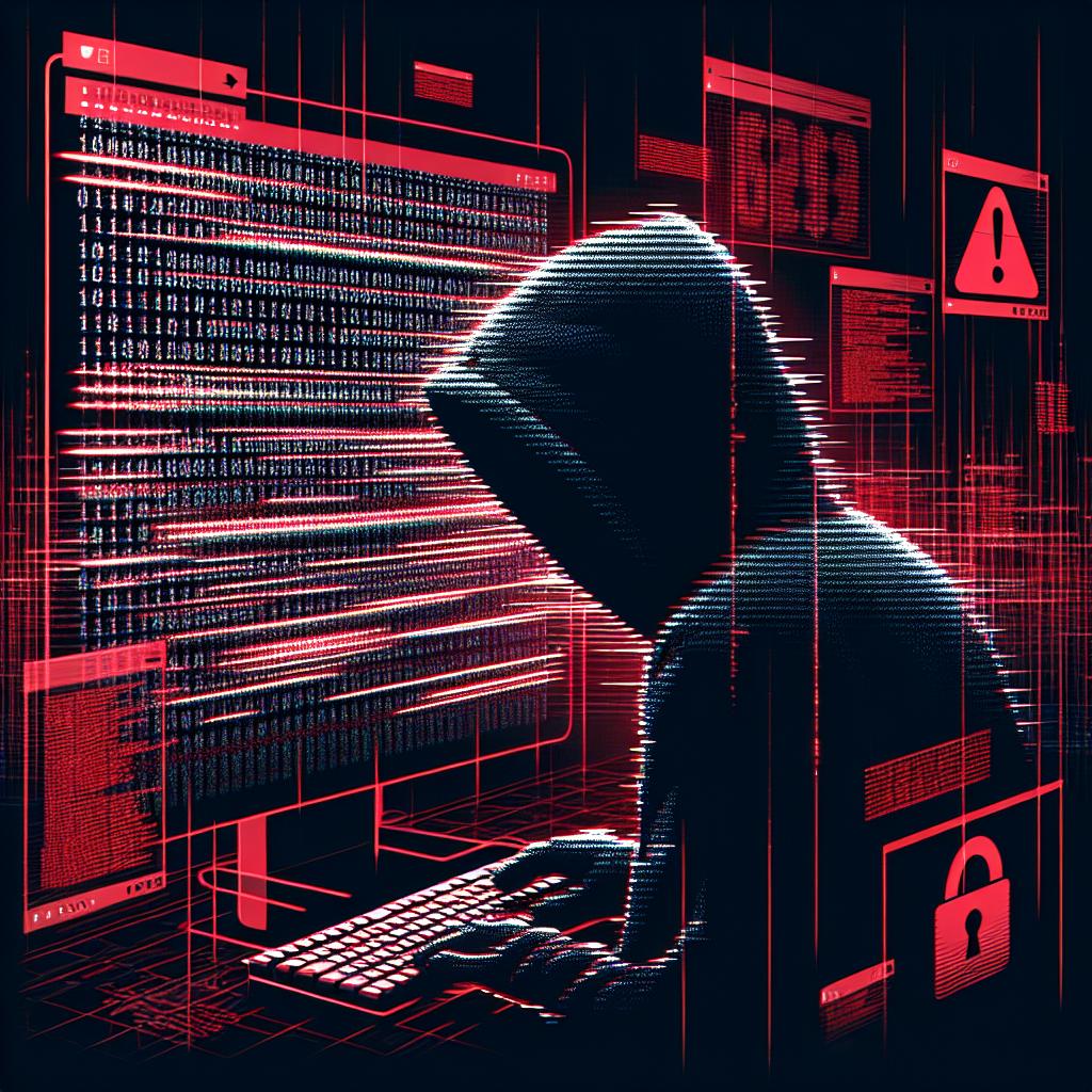 Cybersecurity breach concept illustration.