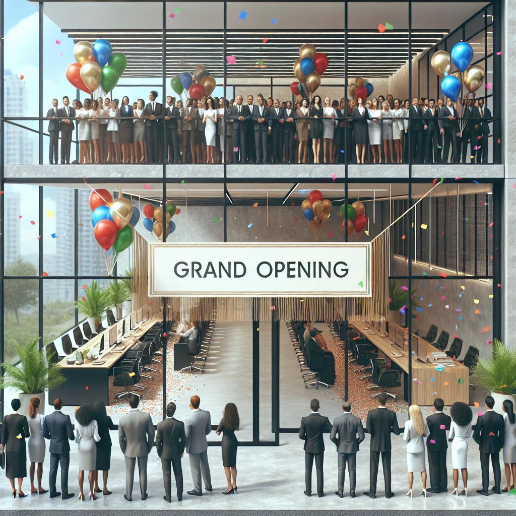 Modern office grand opening.