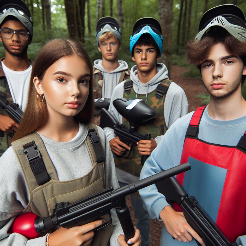 Teenagers with firearms outdoors