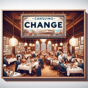 Restaurant change announcement illustration.