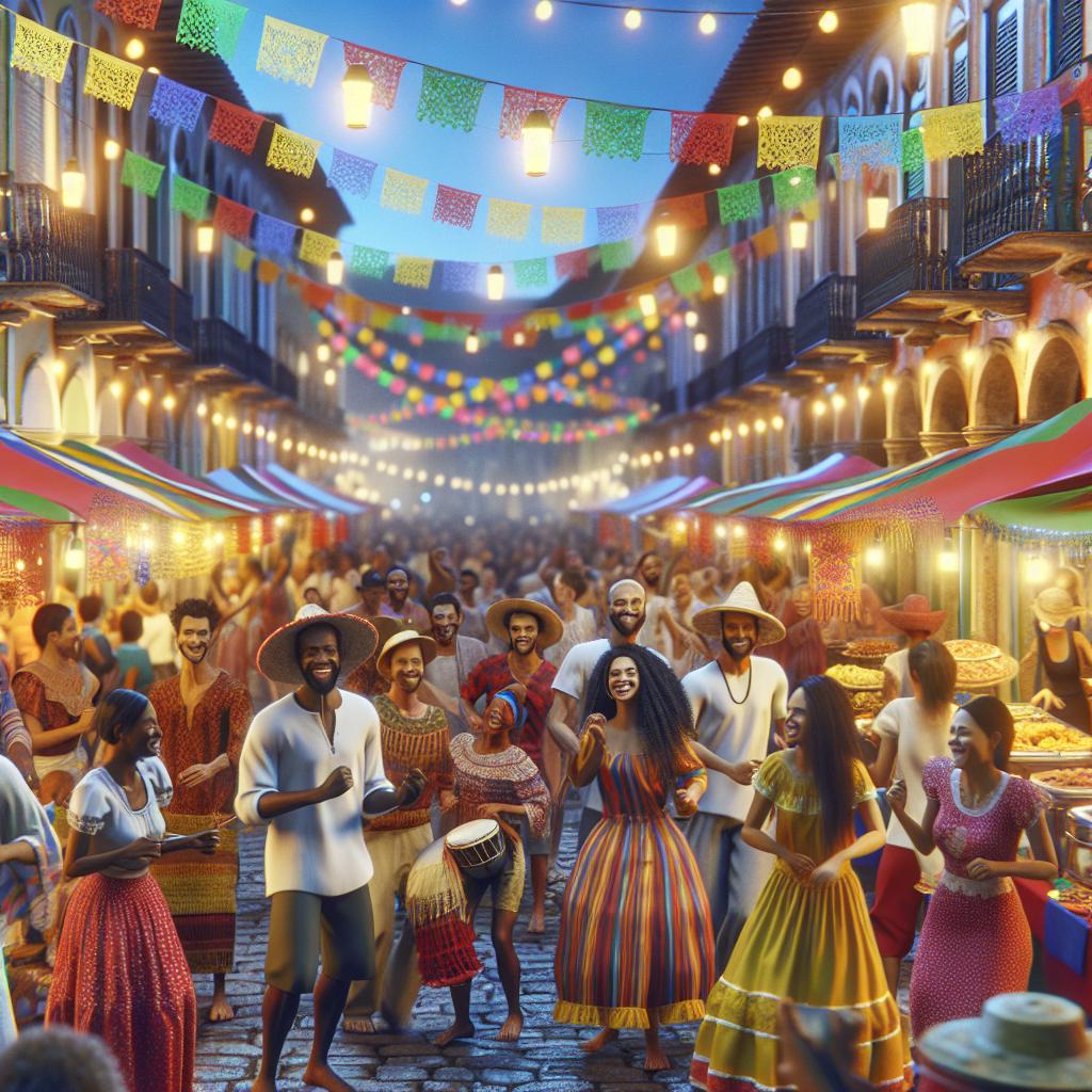 Fiesta street celebration scene