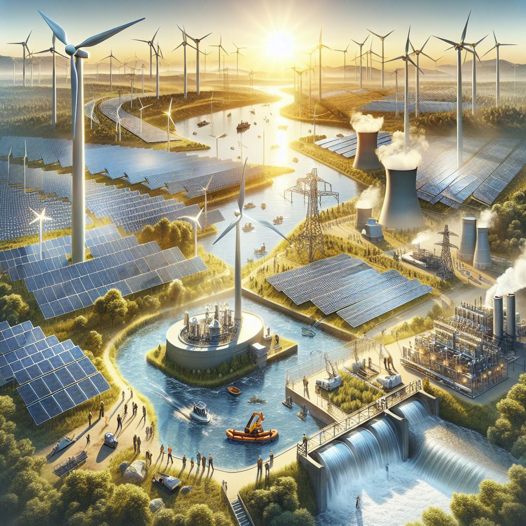 Renewable energy solutions illustration