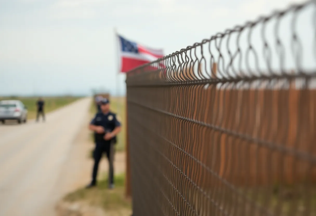 Texas border enforcement scene depicting heightened immigration activity.