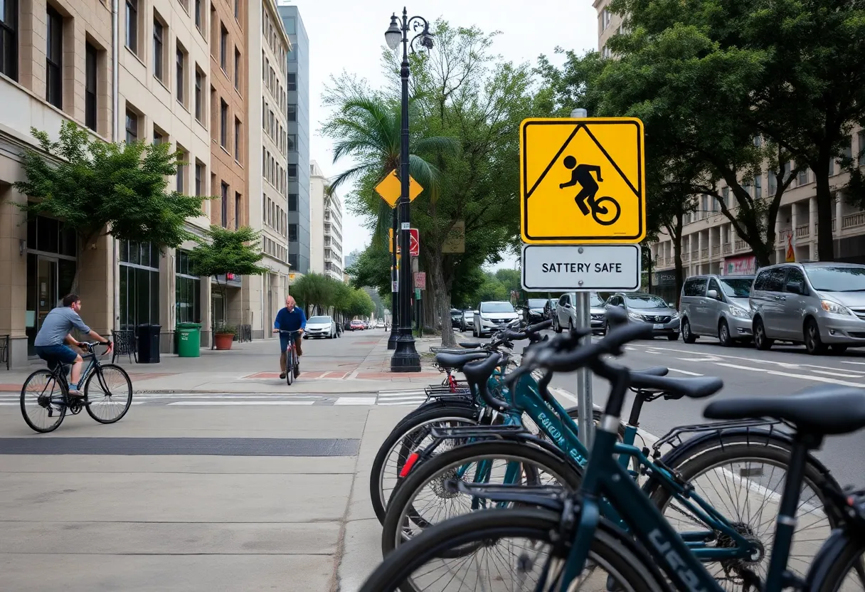 Dedicated bike lanes and safety signage in San Antonio