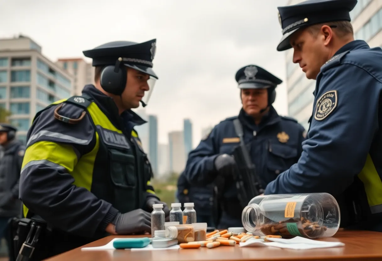 Police conducting a drug bust operation in San Antonio