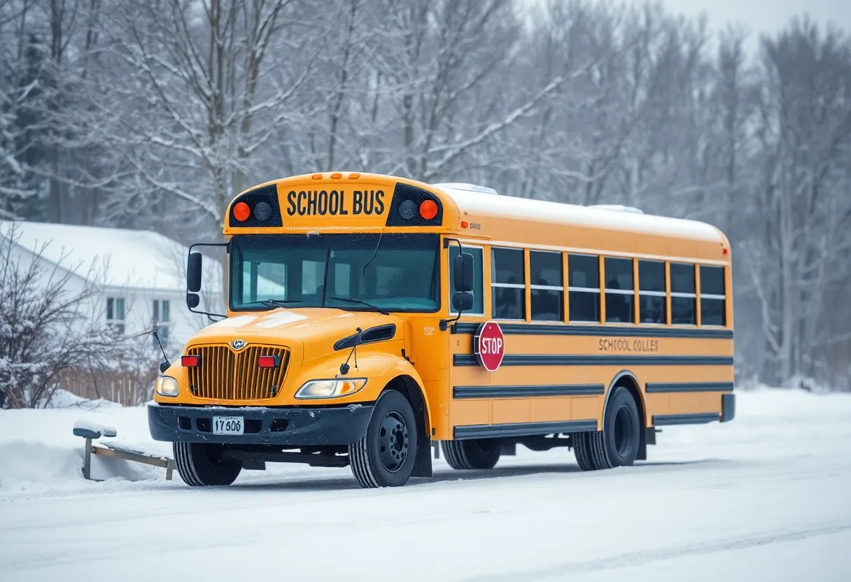 Heated school bus ready for cold weather in San Antonio
