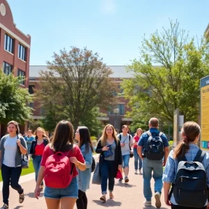 University of Texas at San Antonio campus with health alerts