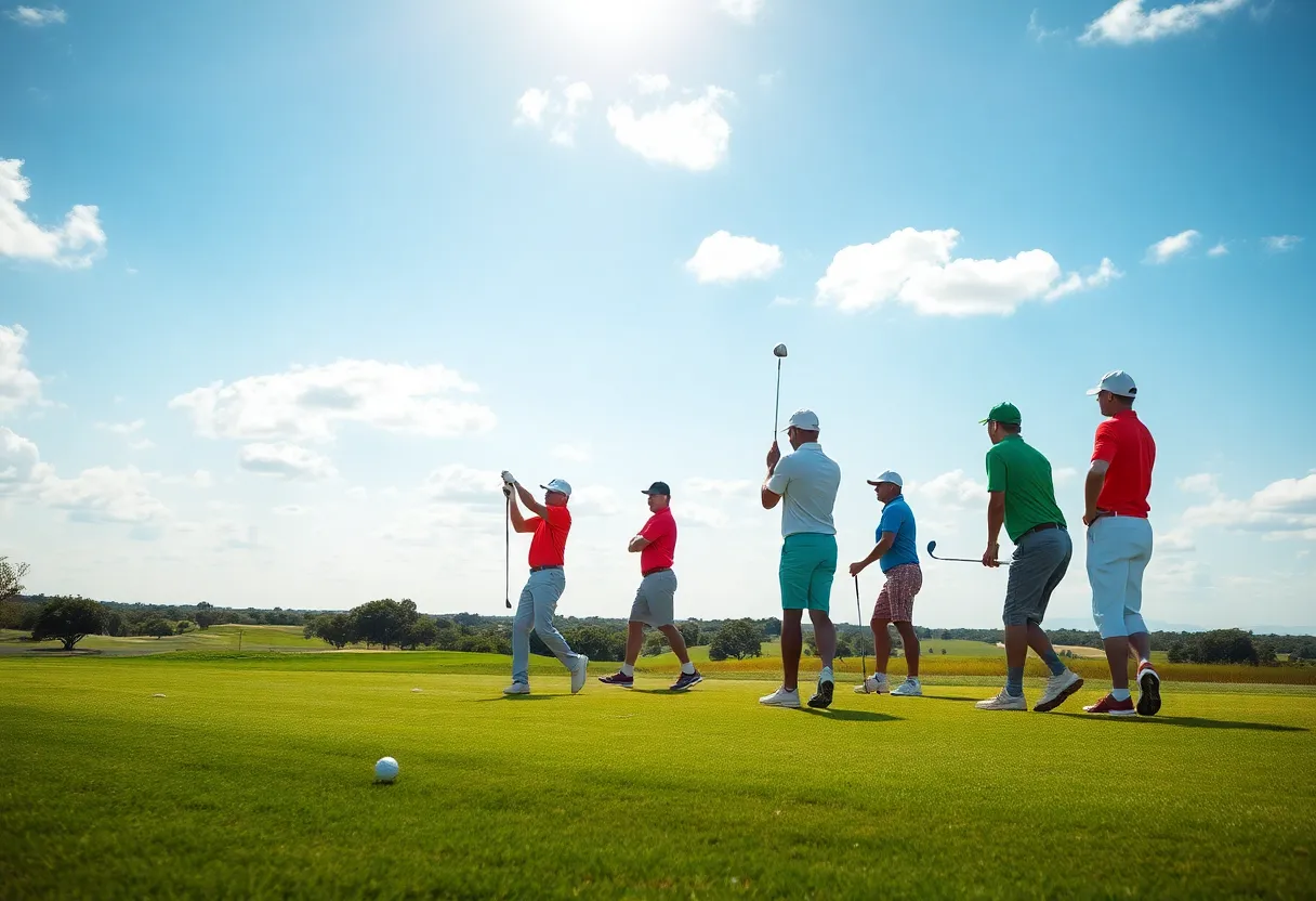 WTAMU Men's Golf team competing on the golf course