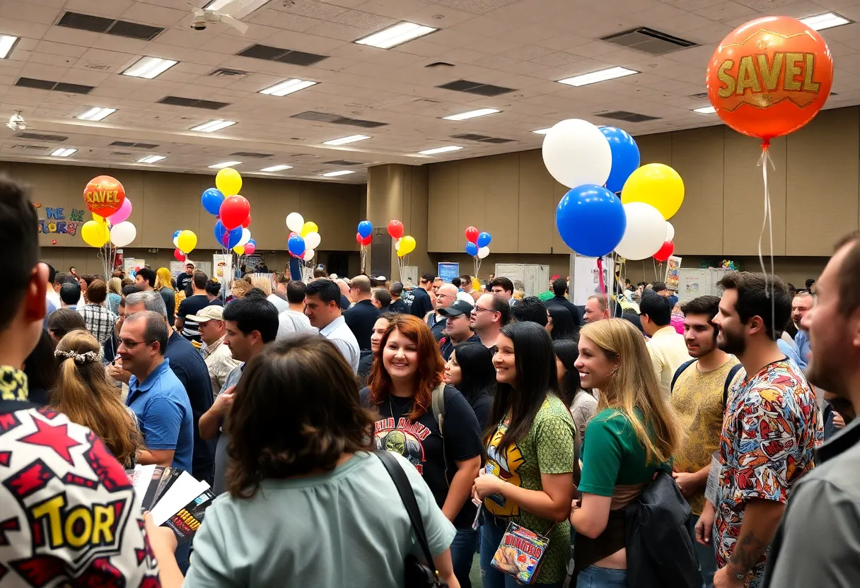 Celebration for Antarctic Press 40th birthday with fans and comics