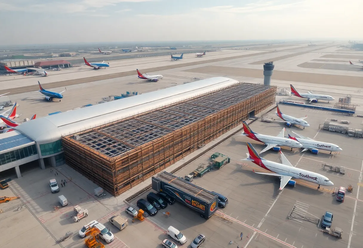Construction site of San Antonio International Airport terminal