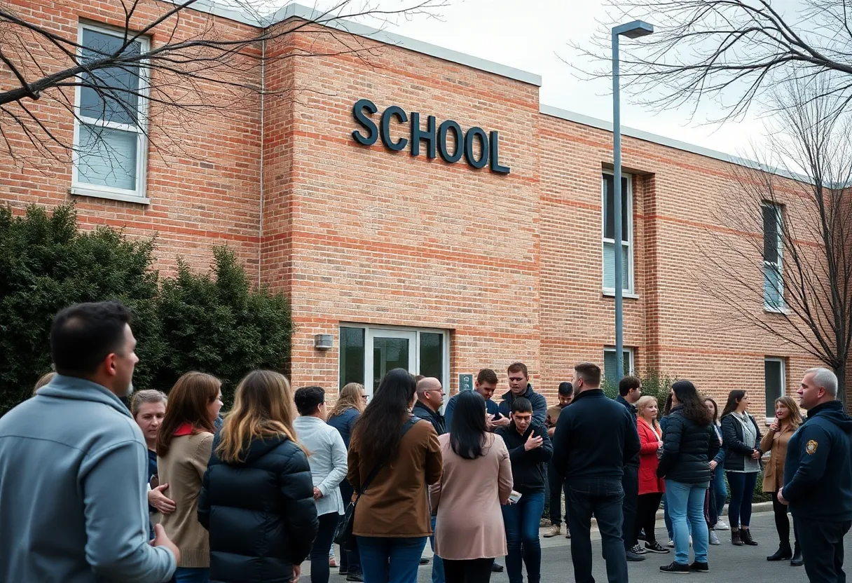 Community gathering outside Brackenridge High School