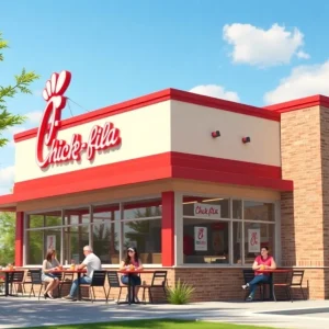 Artists rendering of Chick-fil-A restaurant near UTSA