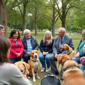 Community members discussing draft dog laws in San Antonio