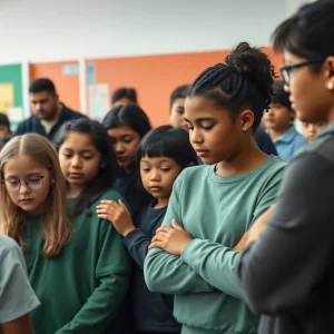 Discussions among students and teachers in a school setting after a tragic incident.