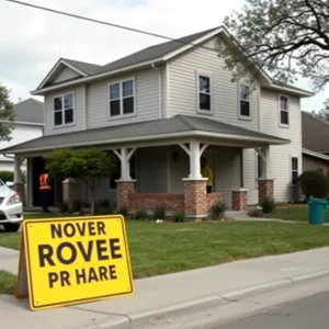 Corner house with construction around the driveway in San Antonio