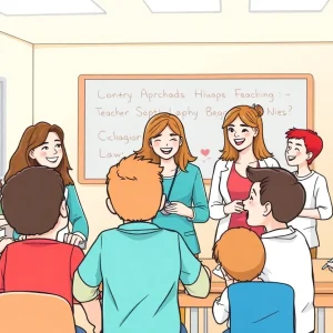 Celebration of San Antonio school staff with teachers and students in a classroom setting.