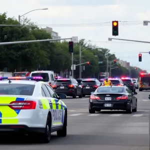 Police responding to a vehicle accident in San Antonio