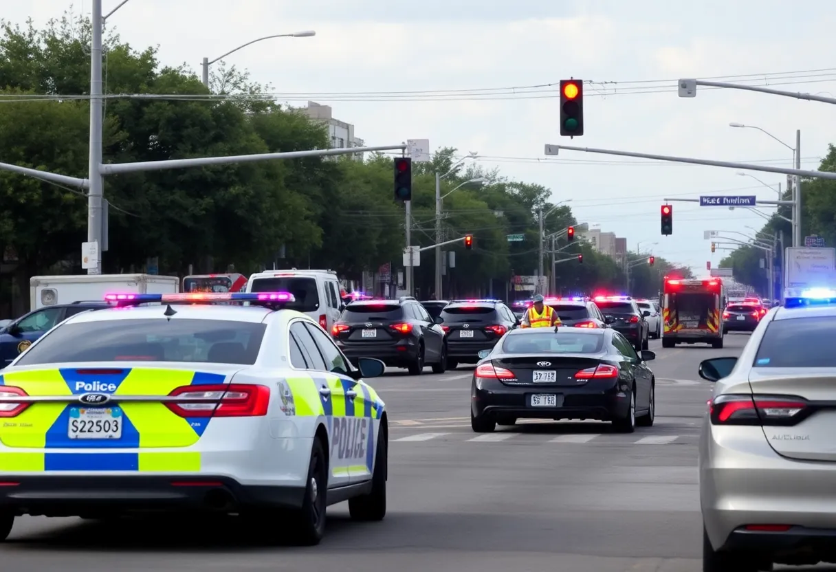Police responding to a vehicle accident in San Antonio