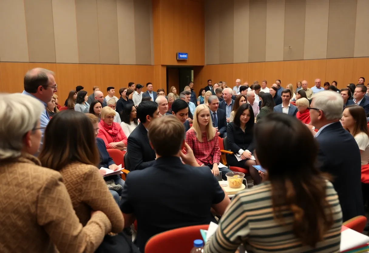 Community members at the South Side Mayoral Forum engaging in discussions