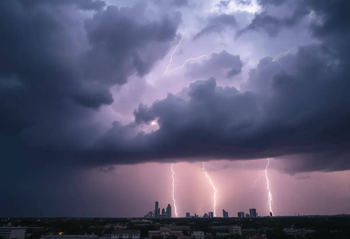 Thunderstorm clouds above San Antonio