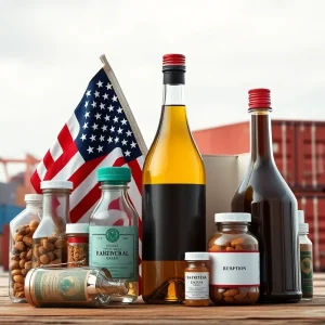 Visual representation of trade tariffs announcement