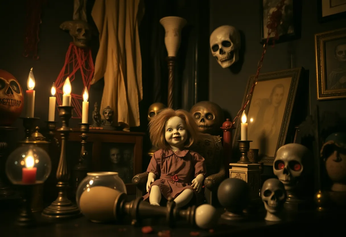 Annabelle doll displayed at Paranormal event