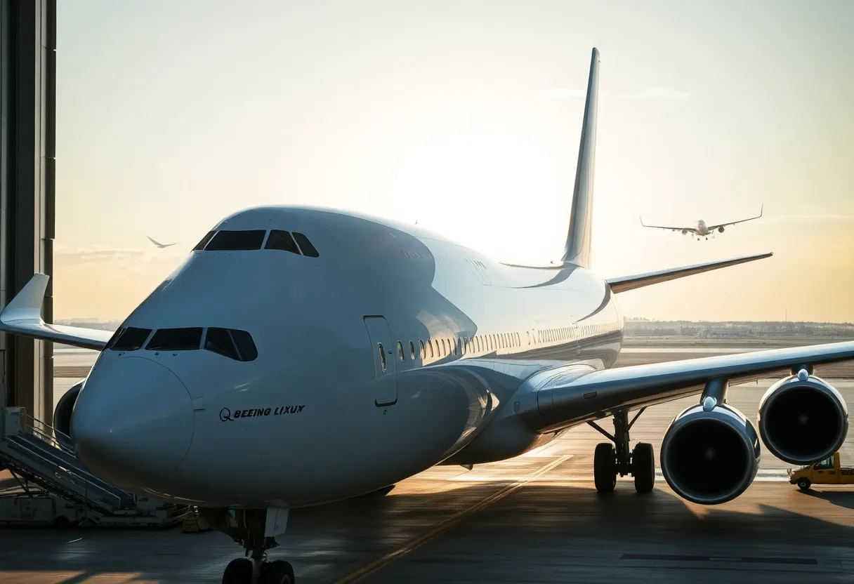 Boeing 747-8 at San Antonio International Airport