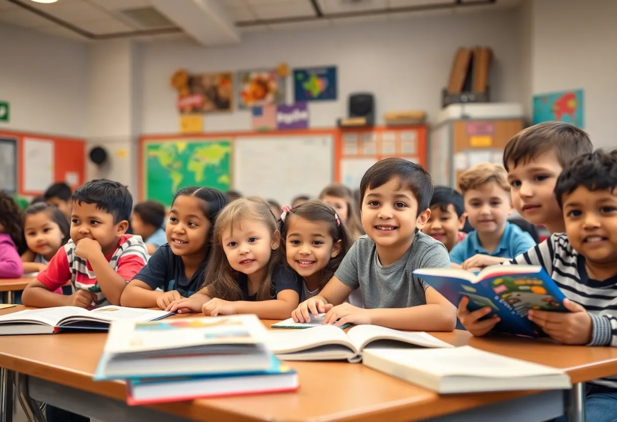 Students in a Texas classroom engaged in learning activities