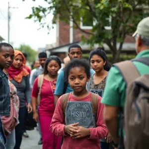 Community members searching for a missing child in San Antonio