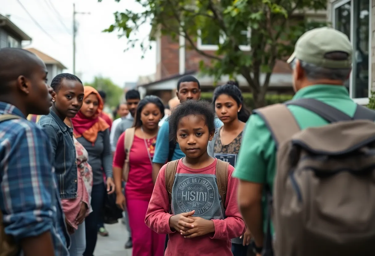 Community members searching for a missing child in San Antonio