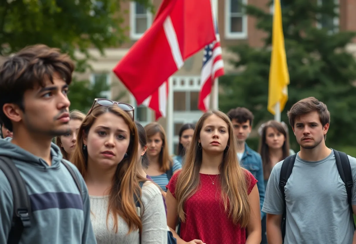 University campus filled with students expressing shock over professor's arrest