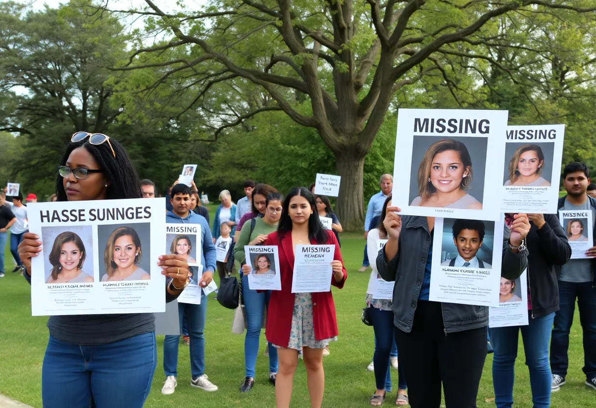 Community members gather to support the search for missing teens in San Antonio.