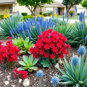 Drought-resistant plants thriving in San Antonio landscaping