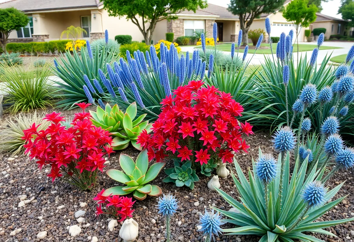 Drought-resistant plants thriving in San Antonio landscaping