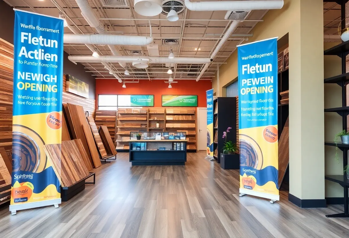 Interior view of the new Floor & Decor location in San Antonio displaying various flooring options.