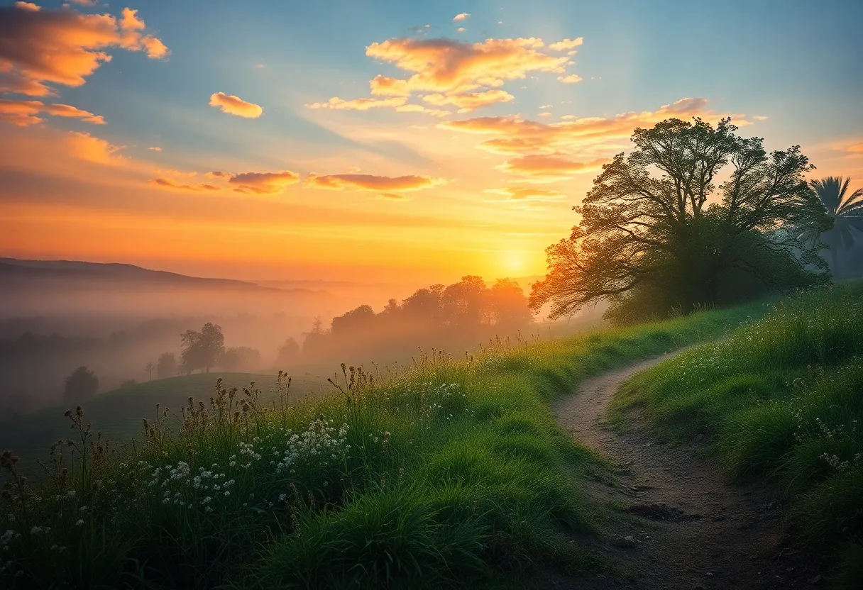 A peaceful landscape symbolizing family love and resilience