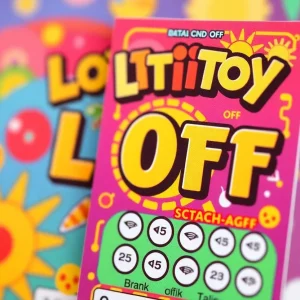Colorful Texas Lottery scratch-off ticket with Loteria theme.