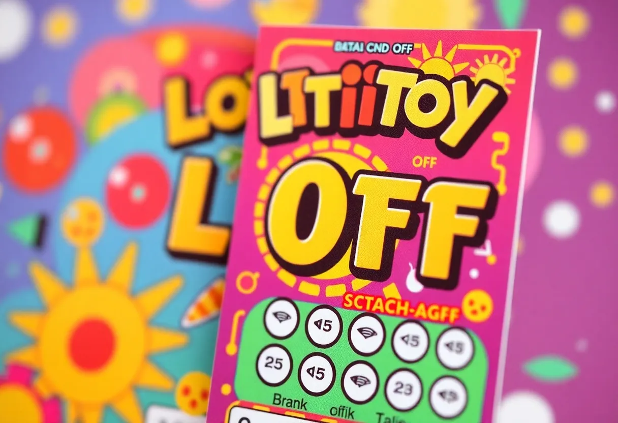 Colorful Texas Lottery scratch-off ticket with Loteria theme.