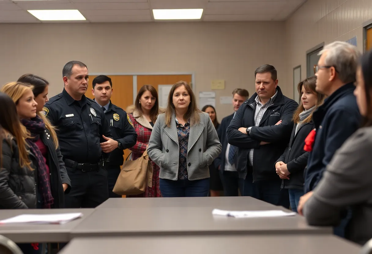 Discussion about safety measures in a school after a violent incident.