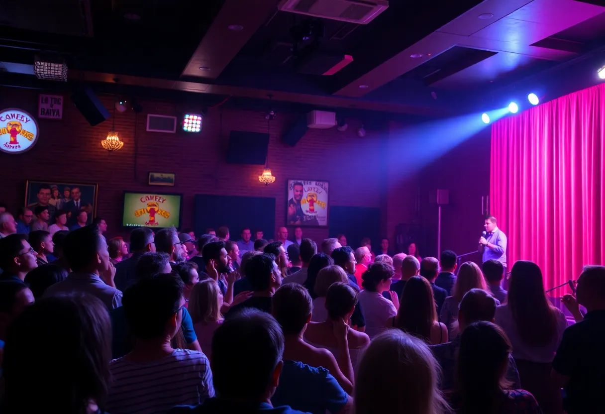 Audience enjoying a comedy show at Laugh Out Loud Comedy Club
