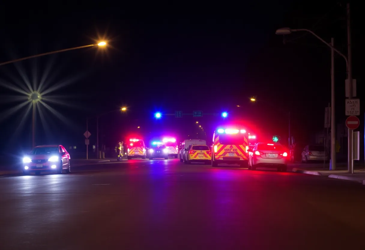 Scene of a vehicle accident in San Antonio