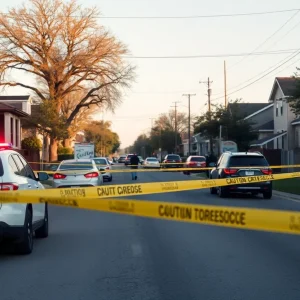 Police investigation at a crime scene in San Antonio
