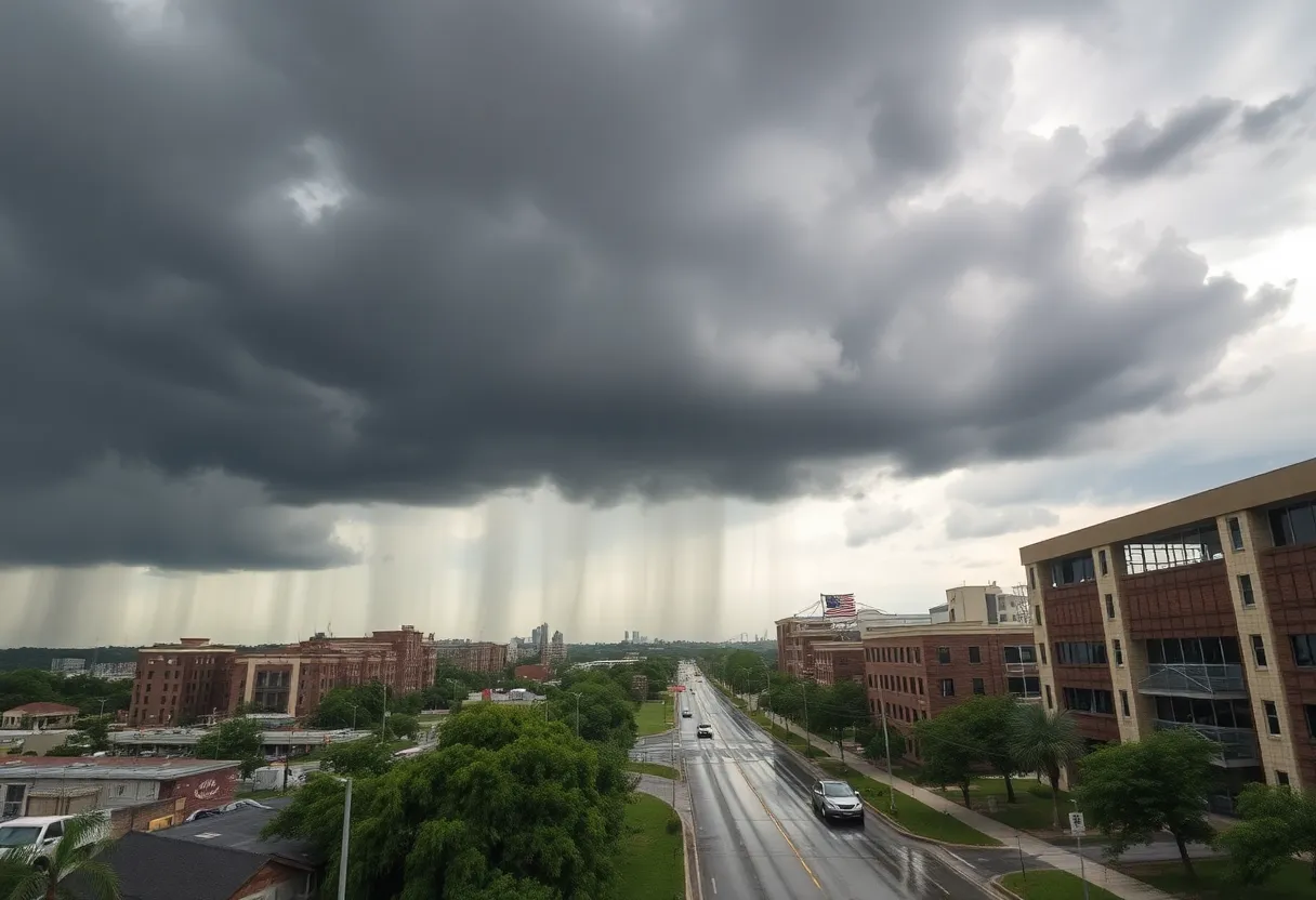 Heavy rainfall causing flooding in San Antonio