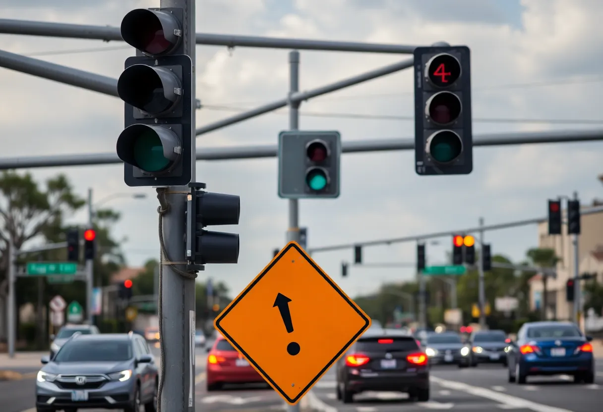 Traffic at a busy intersection in San Antonio