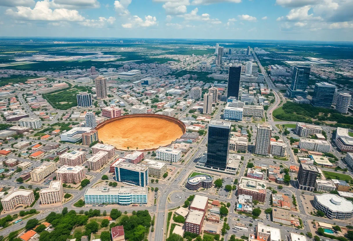 San Antonio skyline illustrating risks of land subsidence