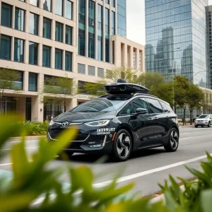 Self-driving car in San Antonio city streets