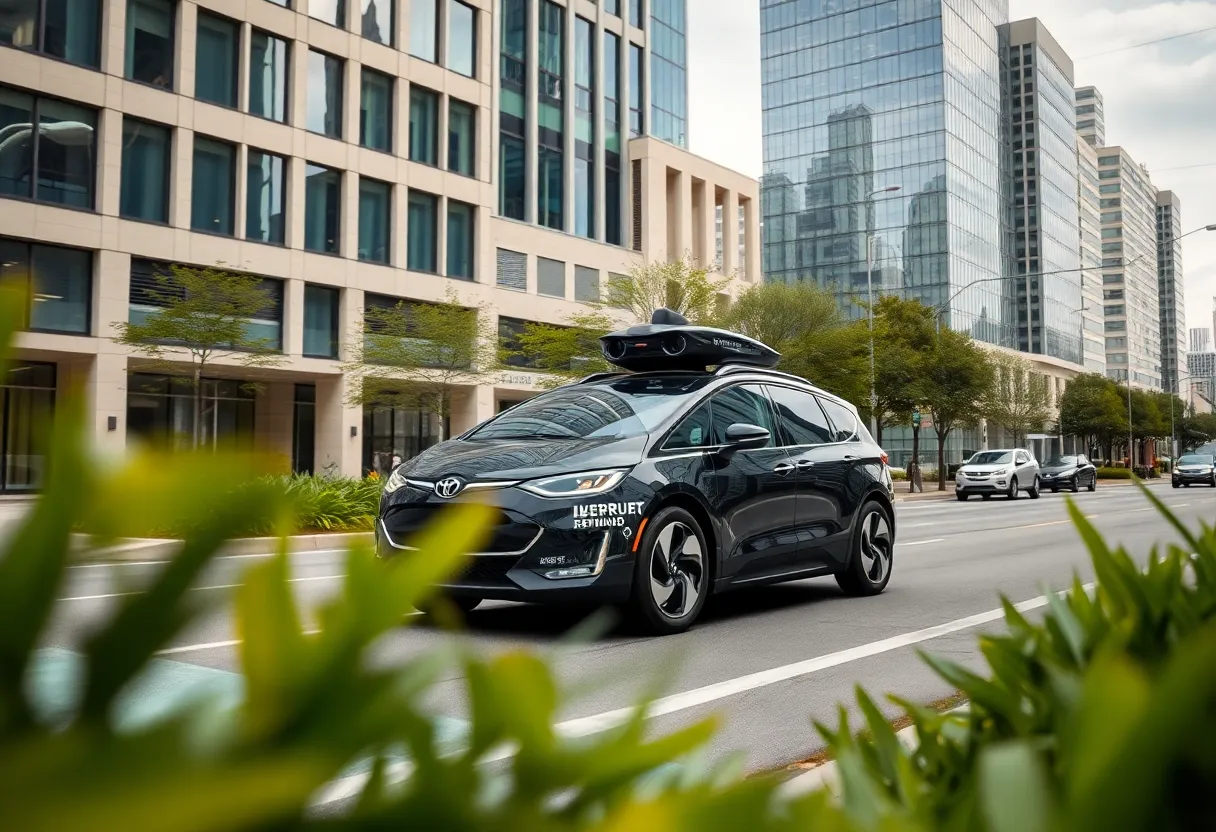 Self-driving car in San Antonio city streets