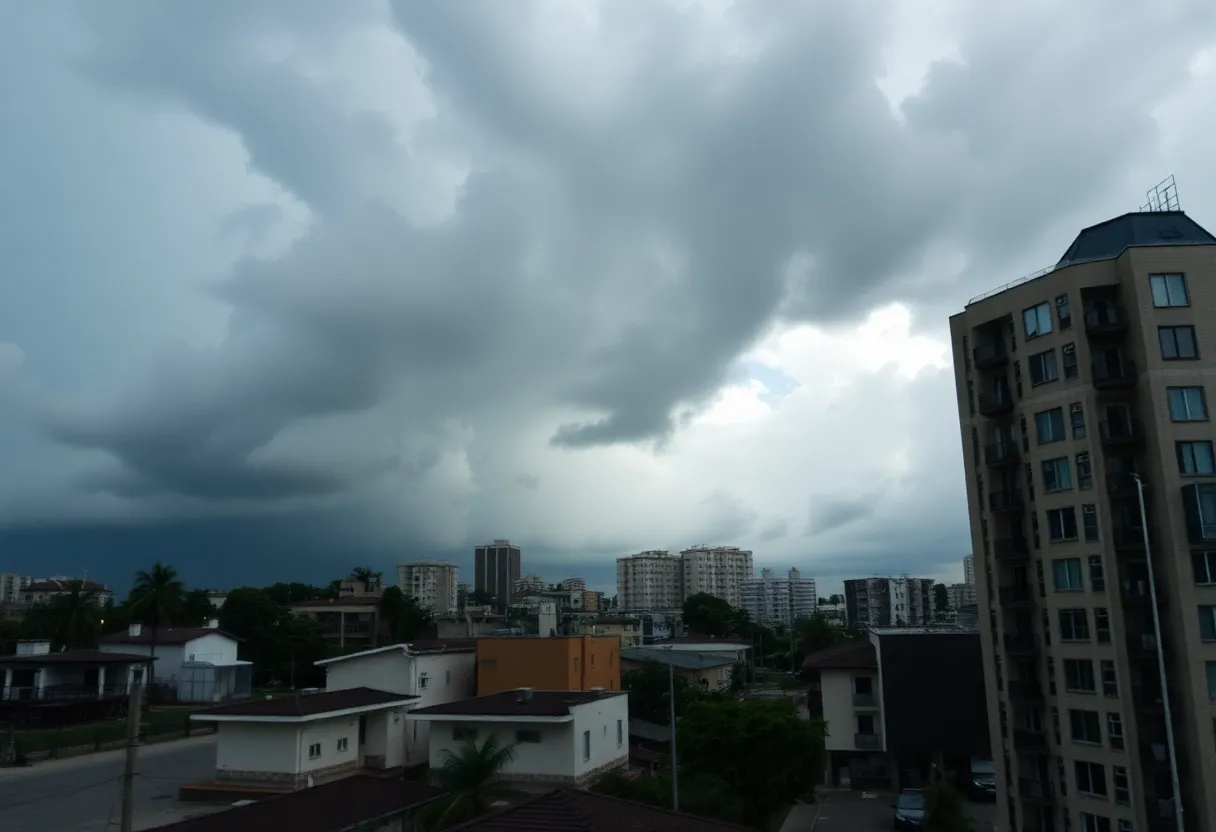 Dramatic storm clouds over San Antonio