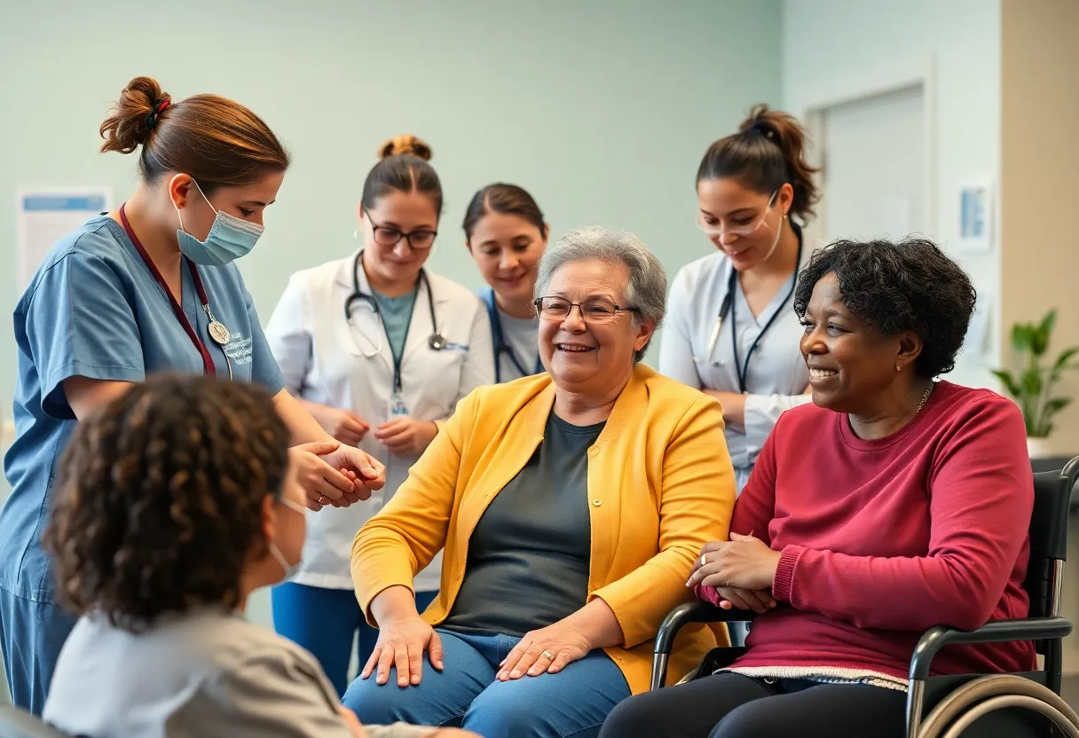 Direct Support Professionals assisting individuals with intellectual disabilities.