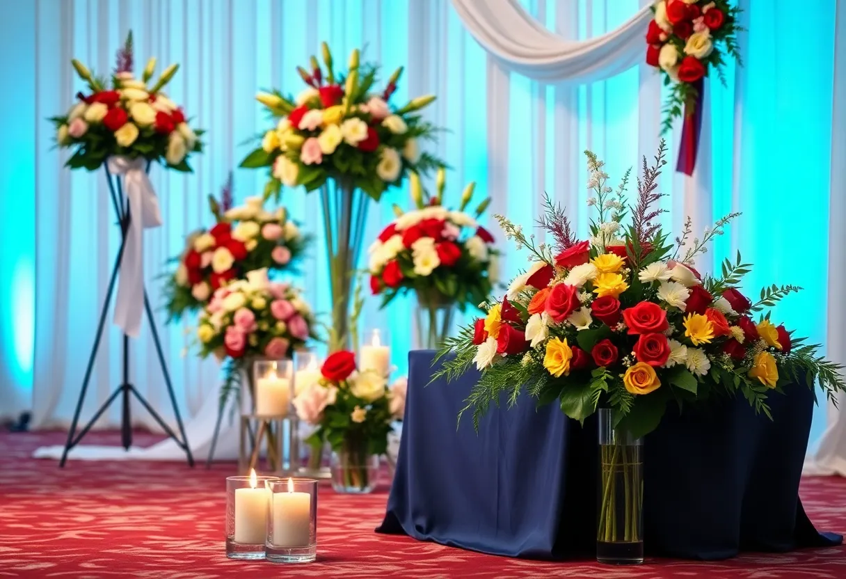 Memorial flowers and remembrance table for Todd Douglas Colburn
